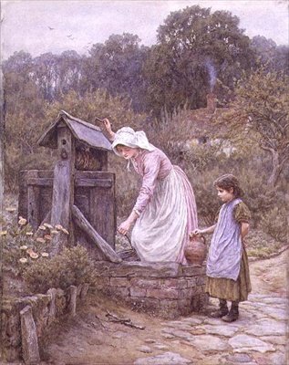 Henter vand (akvarel) af Helen Allingham