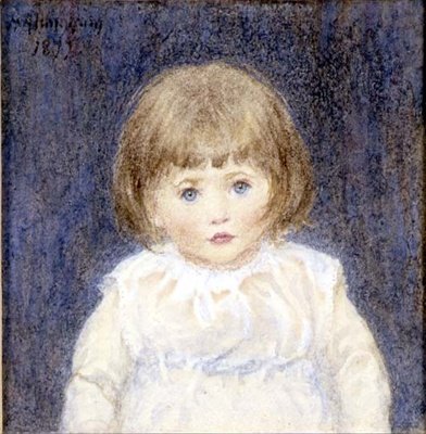 Et år gammel (akvarel) af Helen Allingham
