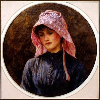 Portræt af en pige (akvarel på papir) af Helen Allingham