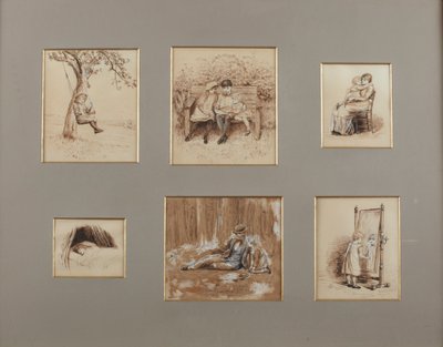 Rim for de unge (sepia pen & vask på papir) af Helen Allingham