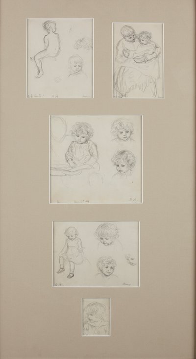 Skitser af Henry Allingham, ca. 1884 (blyant på papir) af Helen Allingham