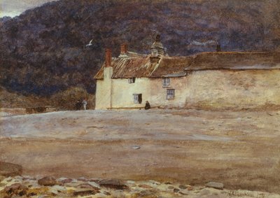 The Last House in Lynmouth, 1874 (wc på papir) af Helen Allingham