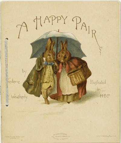 Illustration til et lykkeligt par af Frederick Weatherly, 1890 af Helen Beatrix Potter