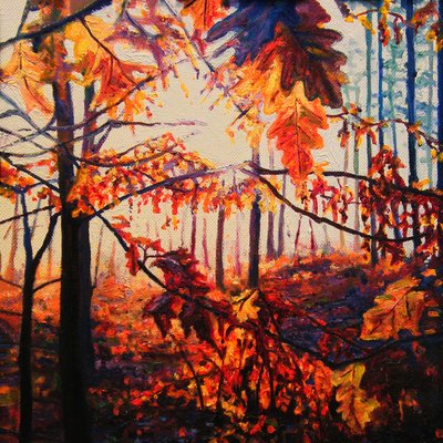 Copper Woods, 2009 (olie på lærred) af Helen White