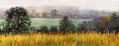 Towards Grazeley, 2012 (olie på lærred) af Helen White