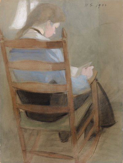 Læsende pige (Siddende pige) af Helene Schjerfbeck