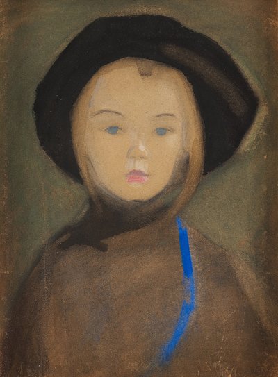 Pige med blåt bånd, 1909. af Helene Schjerfbeck