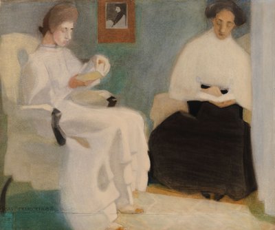 Piger, der læser af Helene Schjerfbeck