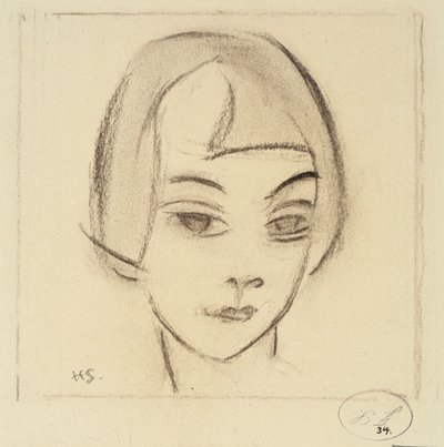 En piges hoved (Vignette, Karin) af Helene Schjerfbeck