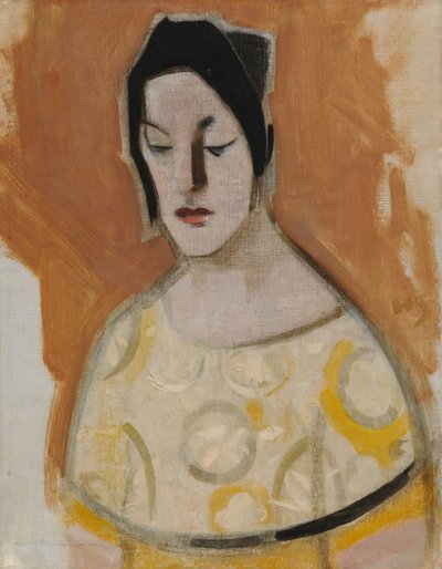 Spåkvinden (Kvinden i den gule kjole) af Helene Schjerfbeck