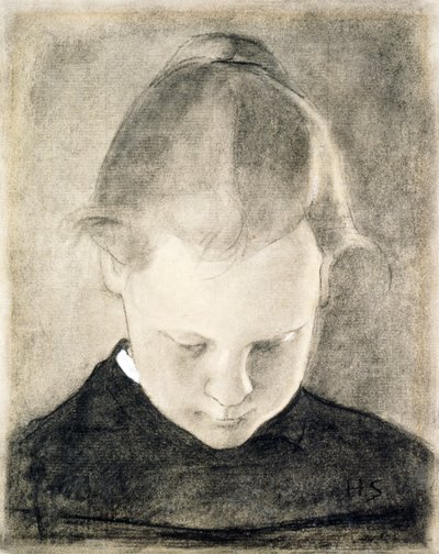 Læsepigen, ca. 1905 (kul og gouache på papir) af Helene Schjerfbeck