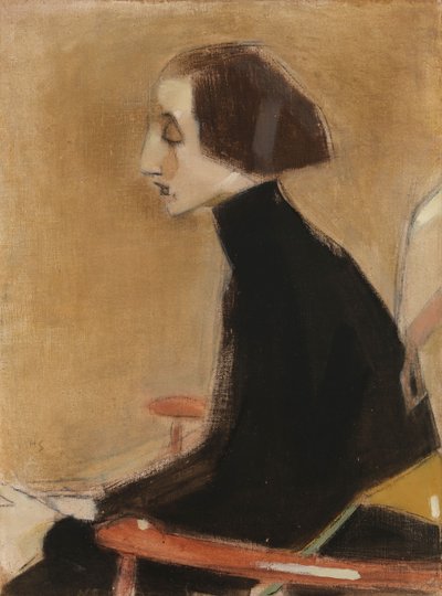 Syersken, halvlængdeportræt (Den arbejdende kvinde) af Helene Schjerfbeck