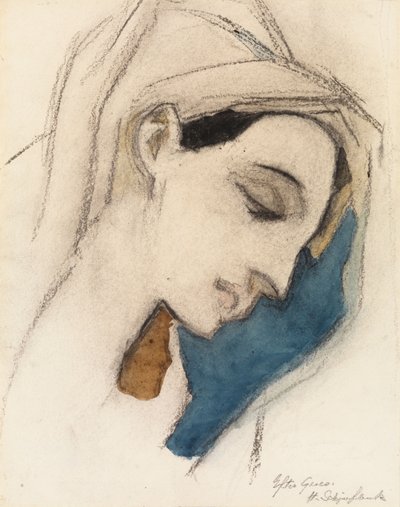 Jomfru Maria, efter El Greco af Helene Schjerfbeck