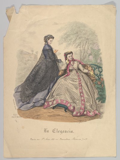 Two Women Outdoors, nr. 720, fra La Elegancia Barcelona, 1800-tallet. af Heloise Leloir