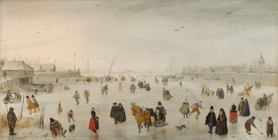 En scene på isen, ca. 1625. af Hendrick Avercamp
