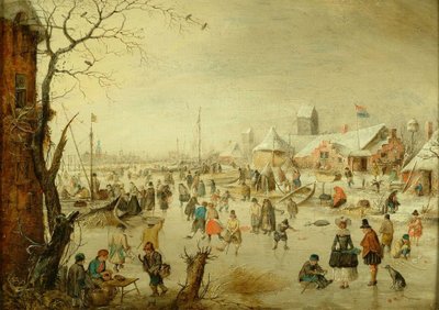En scene på isen, ca. 1630 af Hendrick Avercamp