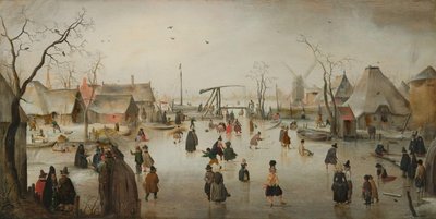 Skøjteløb i en landsby af Hendrick Avercamp