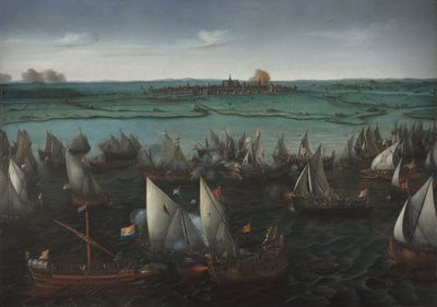 Slaget mellem hollandske og spanske skibe på Haarlemmermeer, ca. 1629 (olie på lærred) af Hendrick Cornelisz. Vroom