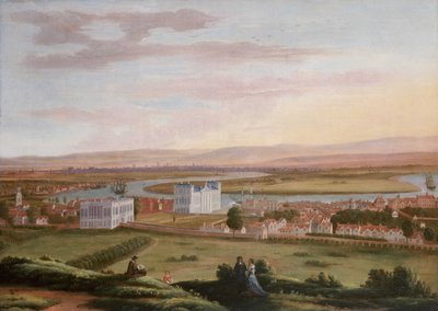 Udsigt over Greenwich og dronningens hus fra sydøst af Hendrick Danckerts