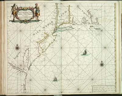 Kort over New Holland, Virginia og New England af Hendrick Doncker