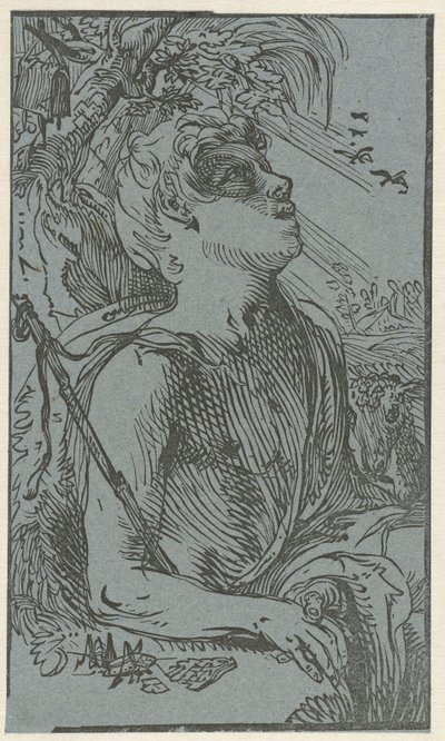 Johannes Døberen i ørkenen af Hendrick Goltzius (attributed to)