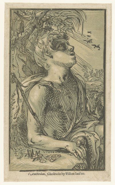 Johannes Døberen i ørkenen af Hendrick Goltzius (attributed to)
