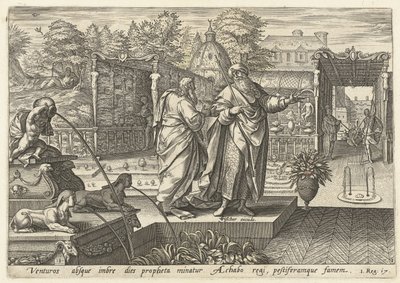 Elias forudsiger en tørke for kong Akab Elias historie (serietitel) af Hendrick Goltzius (rejected attribution)