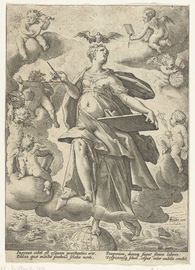 Allegori over kunst af Hendrick Goltzius (workshop of)