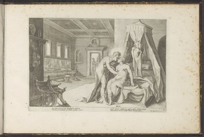 Apollo forfører Leucothea Ovids metamorfoser (serietitel) Genskabelser af P. Ovidius Naso (serietitel) af Hendrick Goltzius (workshop of)