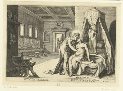 Apollo forfører Leucothea Ovids metamorfoser (serietitel) af Hendrick Goltzius (workshop of)