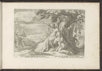 Clymene tildeler Phaethon sin far, solguden Ovids metamorfoser (serietitel) Genskabelser af P. Ovidius Naso (serietitel) af Hendrick Goltzius (workshop of)