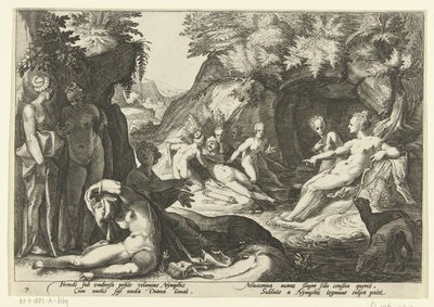 Diana opdager Callisto .s graviditet Ovids metamorfoser (serietitel) af Hendrick Goltzius (workshop of)