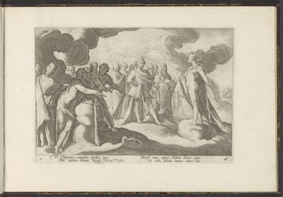 Guder beder solguden om at køre på sin vogn igen Ovids metamorfoser (serietitel) Genskabelser af P. Ovidius Naso (serietitel) af Hendrick Goltzius (workshop of)