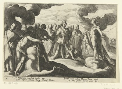 Guder beder solguden om at køre på sin vogn igen Ovids metamorfoser (serietitel) af Hendrick Goltzius (workshop of)