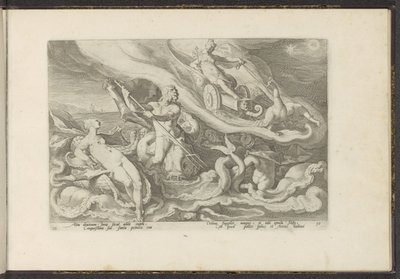 Juno klager til Thetis og Oceanus Ovids metamorfoser (serietitel) Genskabelser af P. Ovidius Naso (serietitel) af Hendrick Goltzius (workshop of)