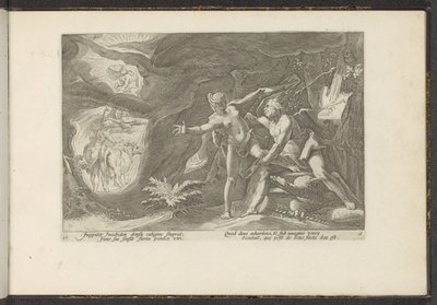 Jupiter angriber Io Ovids metamorfoser (serietitel) Genskabelser af P. Ovidius Naso (serietitel) af Hendrick Goltzius (workshop of)