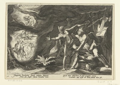 Jupiter angriber Io Ovids metamorfoser (serietitel) af Hendrick Goltzius (workshop of)