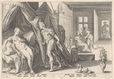 Mercury besøger Herse Metamorphoses of Ovid (serietitel) af Hendrick Goltzius (workshop of)