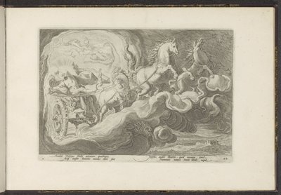 Phaethon kører på sin fars vogn Ovids metamorfoser (serietitel) Genskabelser af P. Ovidius Naso (serietitel) af Hendrick Goltzius (workshop of)