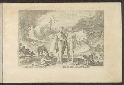 Prometheus giver mennesket ild Ovids metamorfoser (serietitel) Genskabelser af P. Ovidius Naso (serietitel) af Hendrick Goltzius (workshop of)