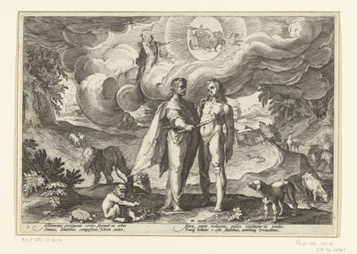 Prometheus giver mennesket ild Ovids metamorfoser (serietitel) af Hendrick Goltzius (workshop of)