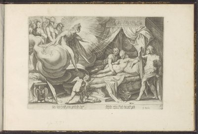 Venus og Mars fanget Ovids metamorfoser (serietitel) Genskabelser af P. Ovidius Naso (serietitel) af Hendrick Goltzius (workshop of)