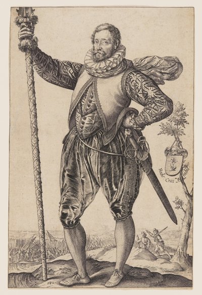 En gedde-mand drejede til venstre af Hendrick Goltzius