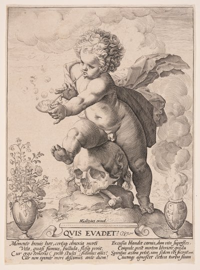 Allegori om forgængelighed (Quis Evadet) af Hendrick Goltzius