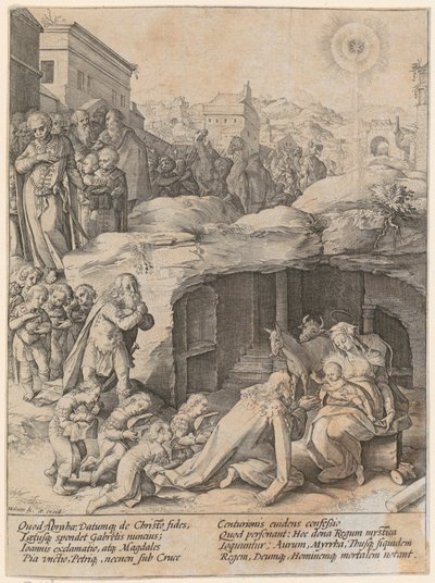 De hellige tre kongers tilbedelse af Hendrick Goltzius