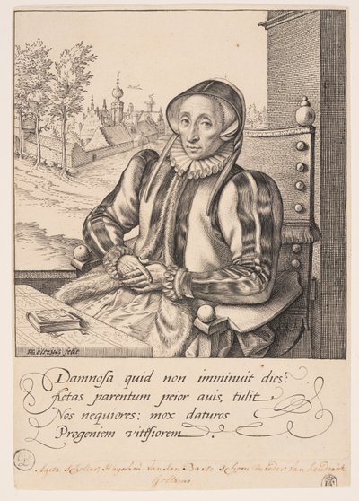Anna Fullings, kunstnerens mor af Hendrick Goltzius