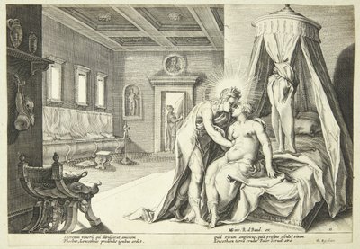 Apollon misbruger Leucothoe af Hendrick Goltzius