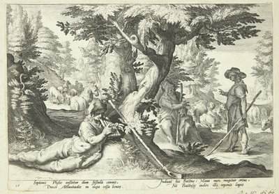 Battus forvandles til sten af Hendrick Goltzius