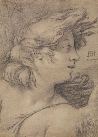 Buste af en engel af Hendrick Goltzius