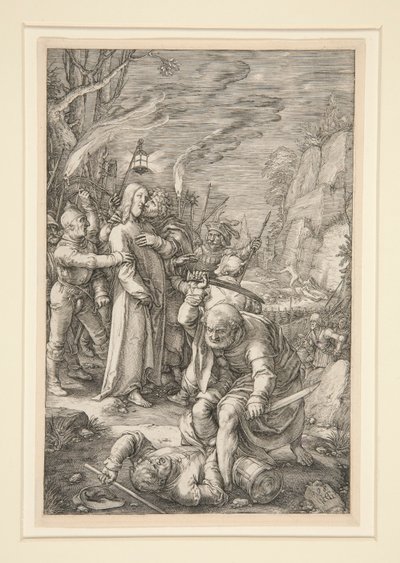 Christ Taken Captive (The Berayal of Christ), fra The Passion, #3 i en serie på 12 graveringer af Hendrick Goltzius